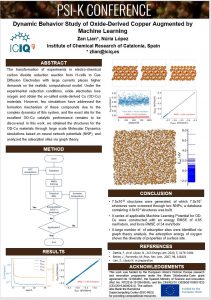 Poster Dynamic Behavior Study of Oxide-Derived Copper Augmented by Machine Learning Zan Lian*, Núria López